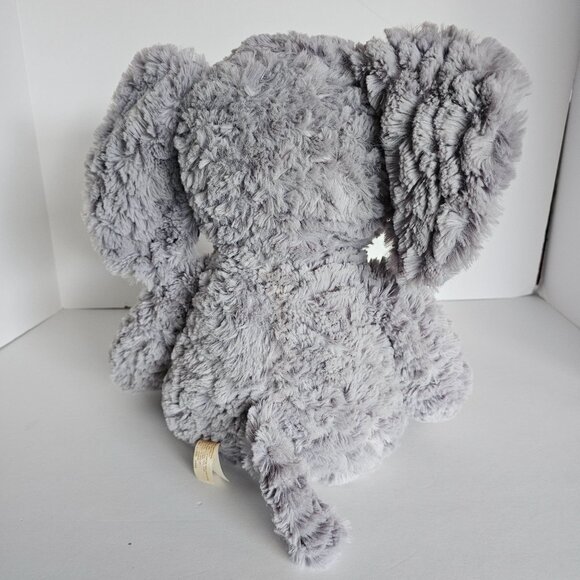 MTY Plush Elephant Toy Blue Gray With Striped Ears & Belly - Picture 6 of 7